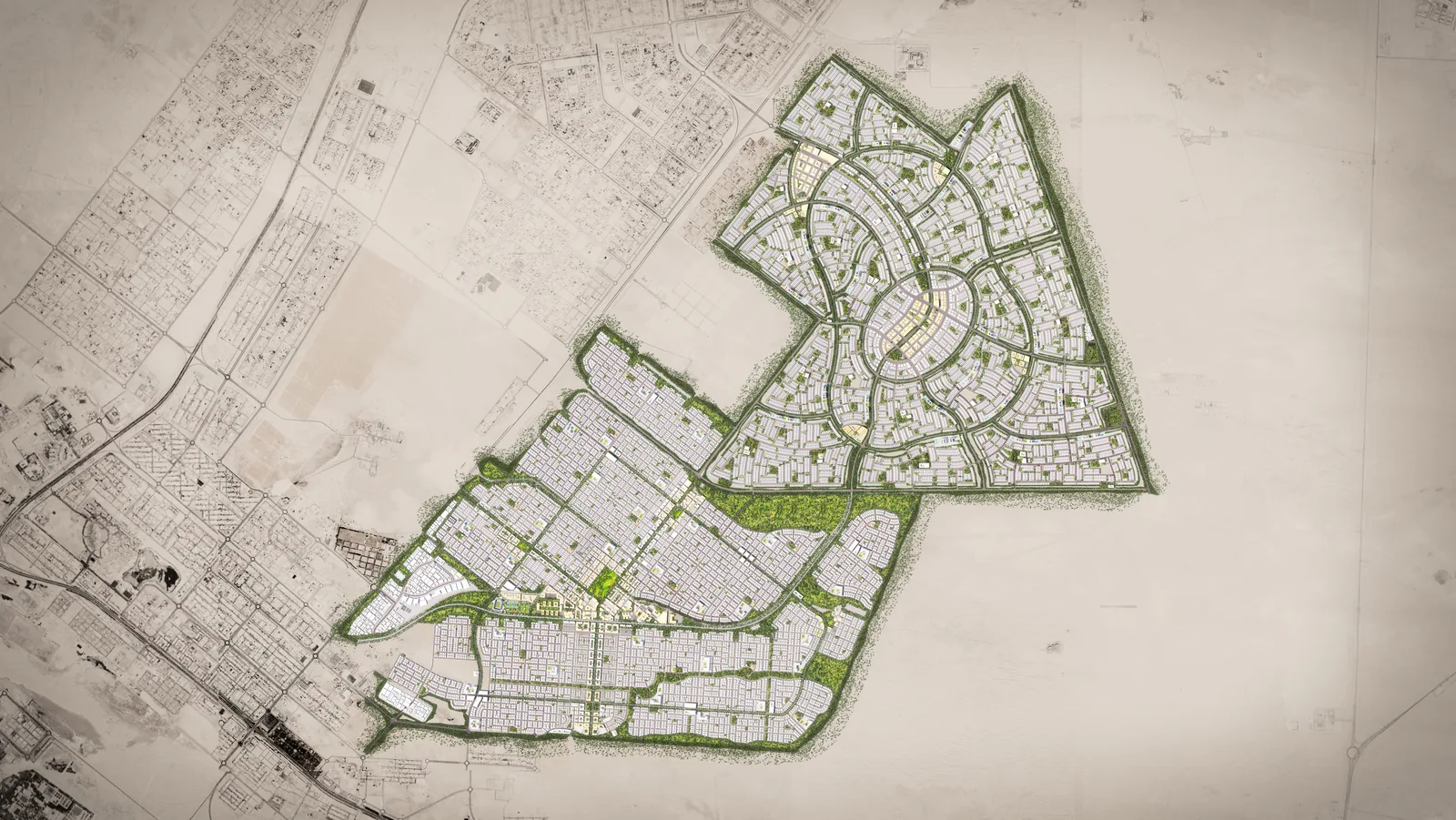 Masterplan top view of the Riyadh City infrastructure development in Abu Dhabi